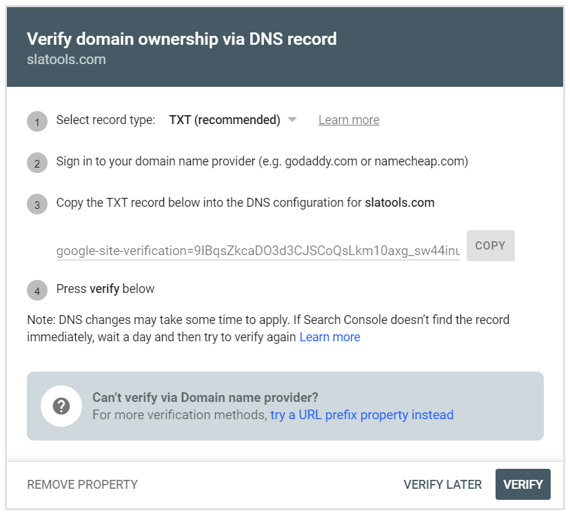 Verifikasi Properti Google Search Console